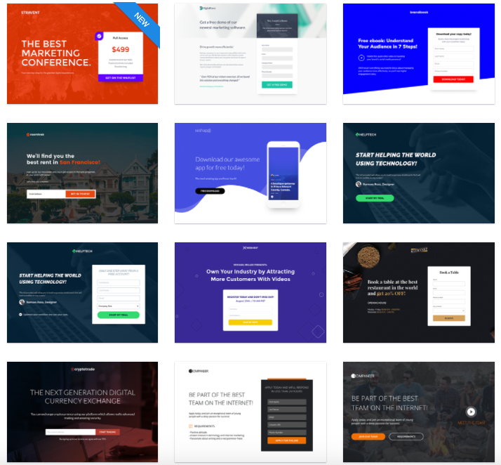 instapage landing page templates