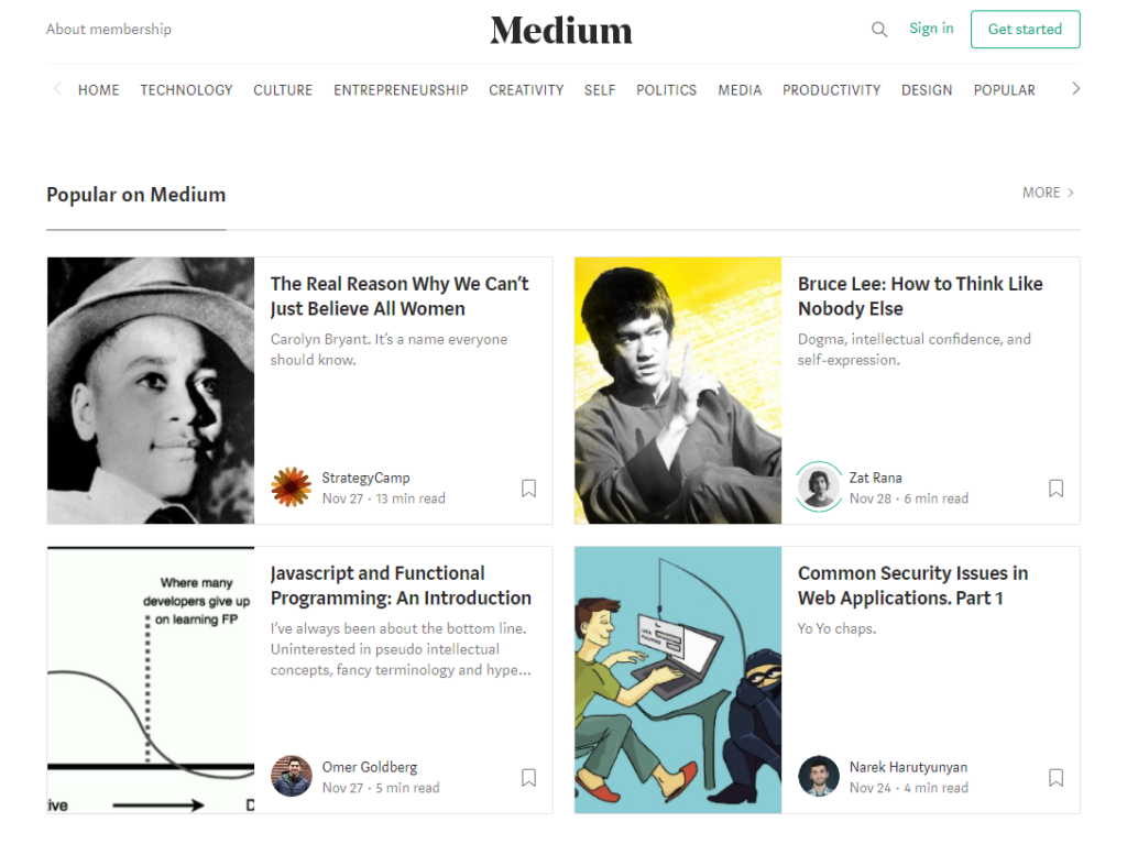 medium blogging platform
