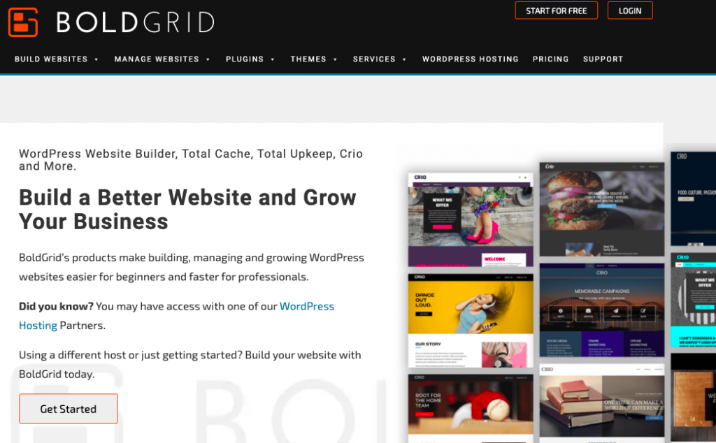 boldgrid homepage