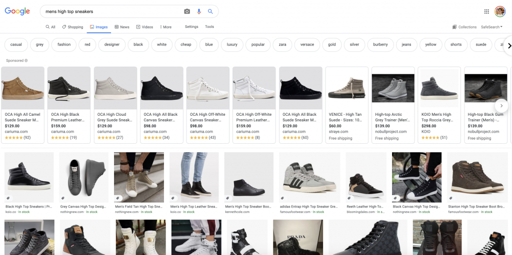google shopping view