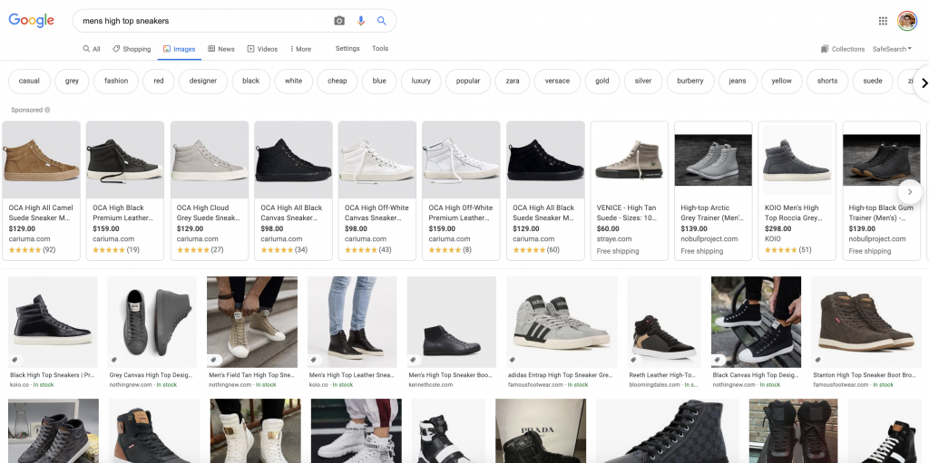 google shopping view 