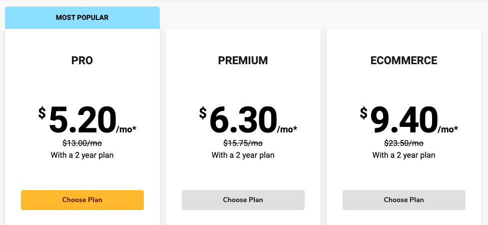 sitebuilder pricing