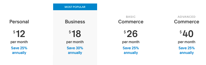 squarespace pricing