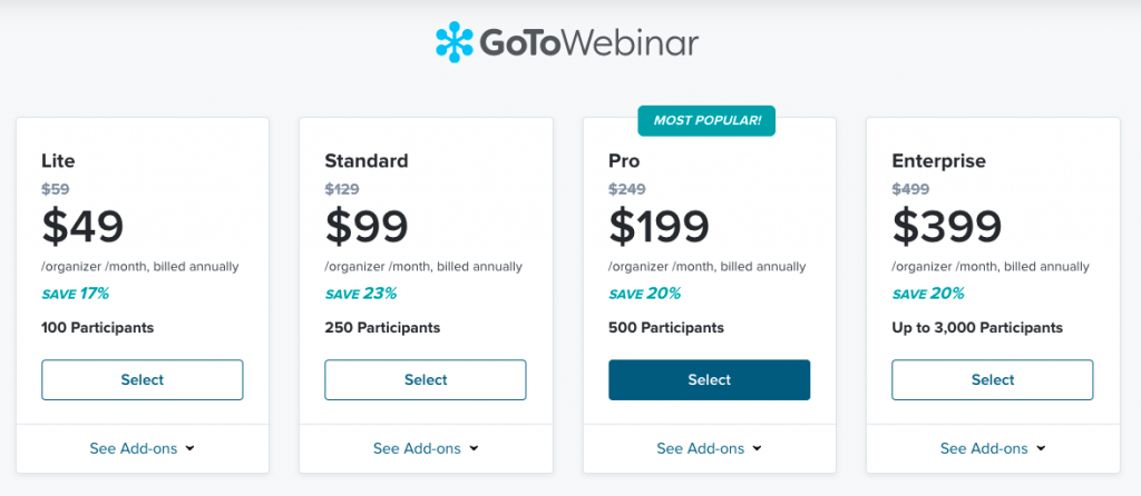 gotowebinar pricing