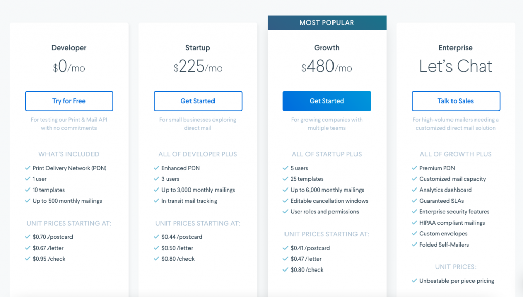 lob direct mail pricing