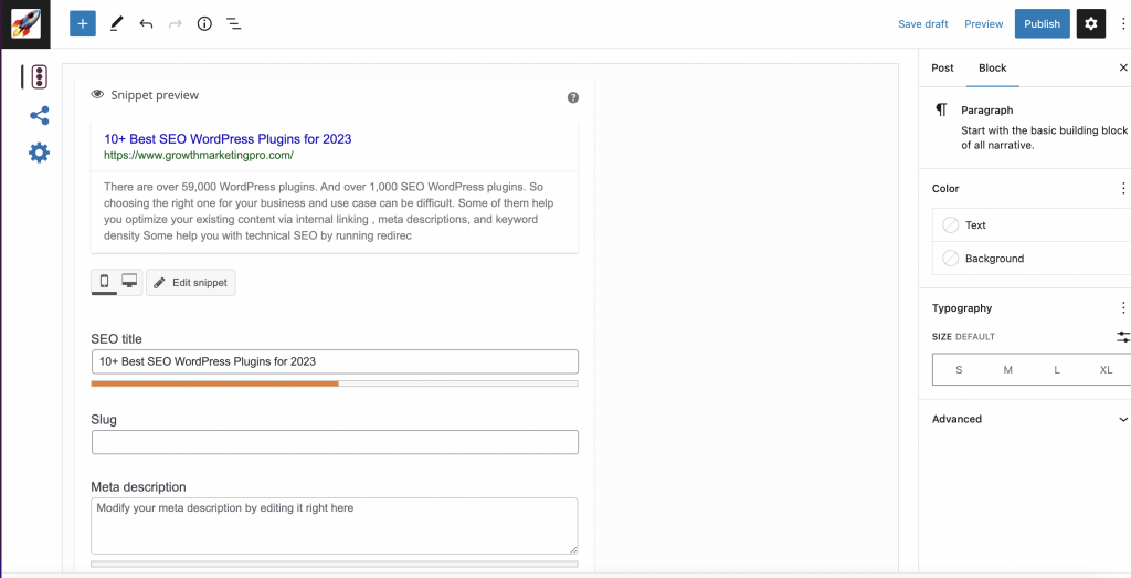 Yoast SEO plugin screenshot