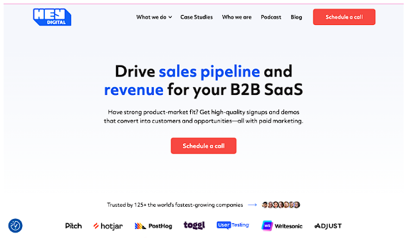 Hey Digital homepage