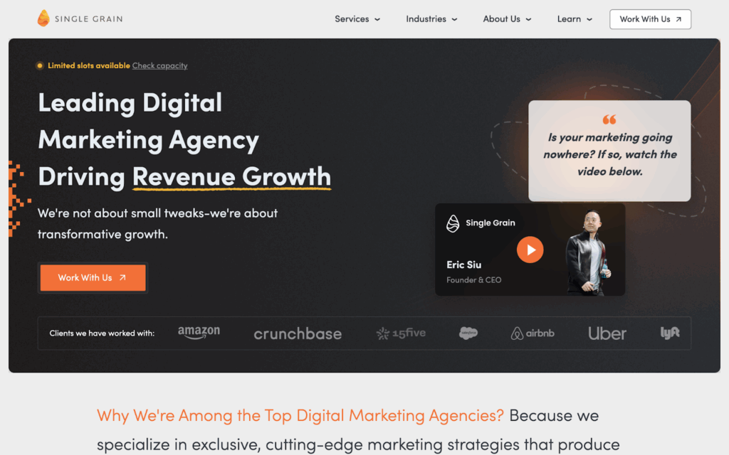 Single Grain homepage